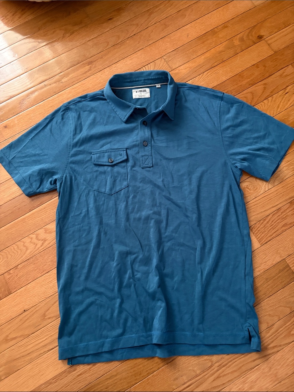 Linksoul Teal Polo Shirt with Chest Pocket